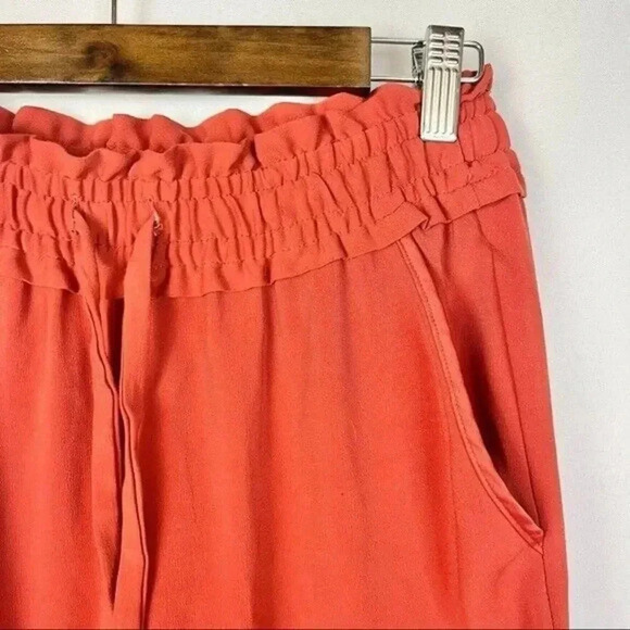 Zara TRF Rust Orange High Rise Elastic Waist Paperbag Pants XS - Picture 4 of 5
